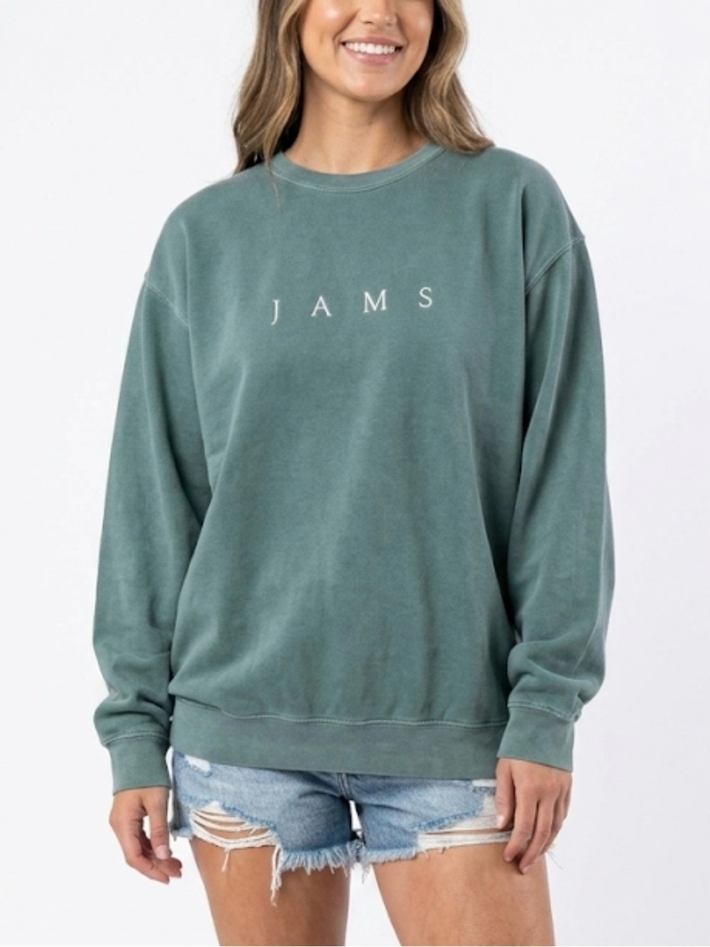 Comfort Colors Vintage-Wash "JAMS" Crewneck Sweatshirt – Unisex Size XL